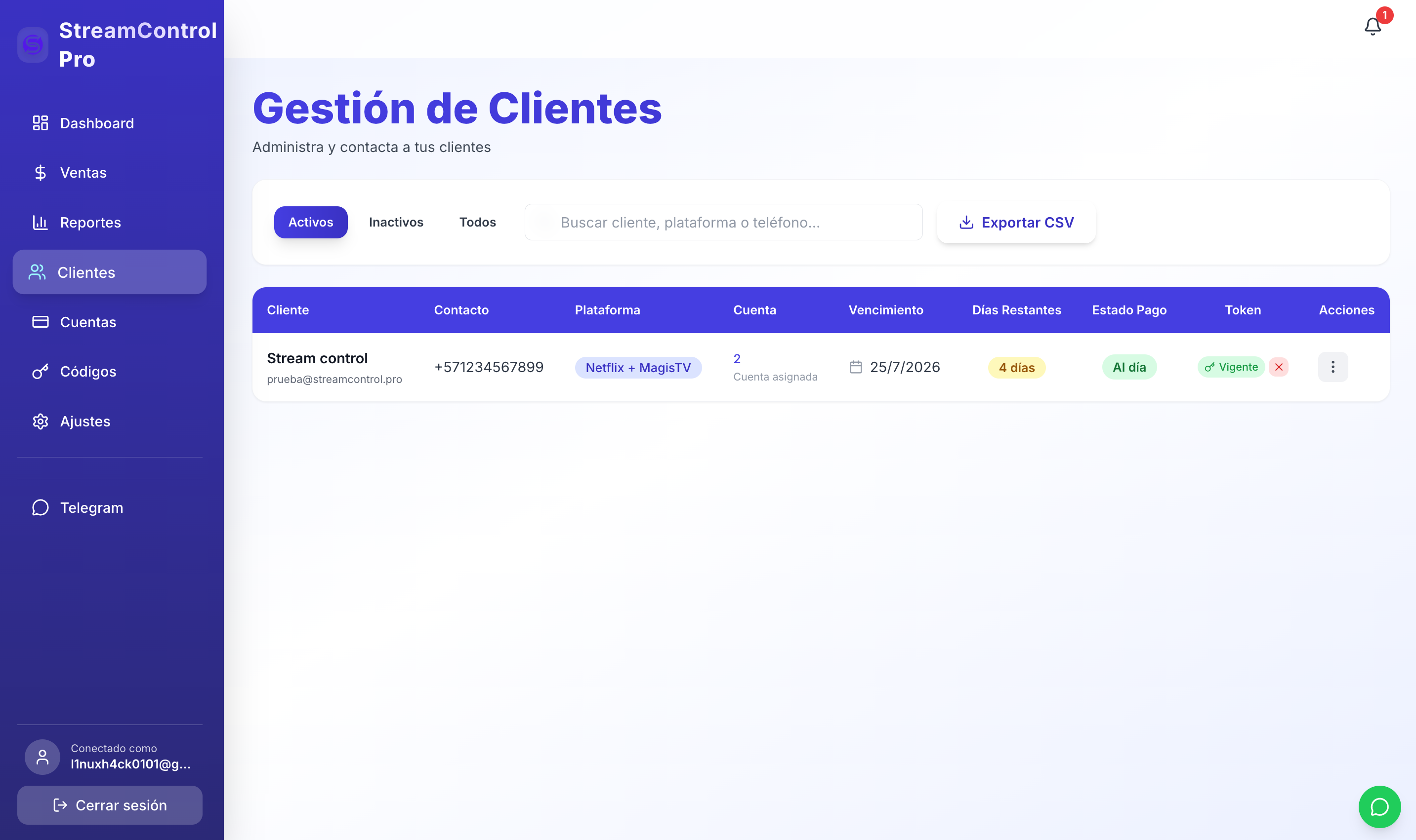 Gestión de Clientes